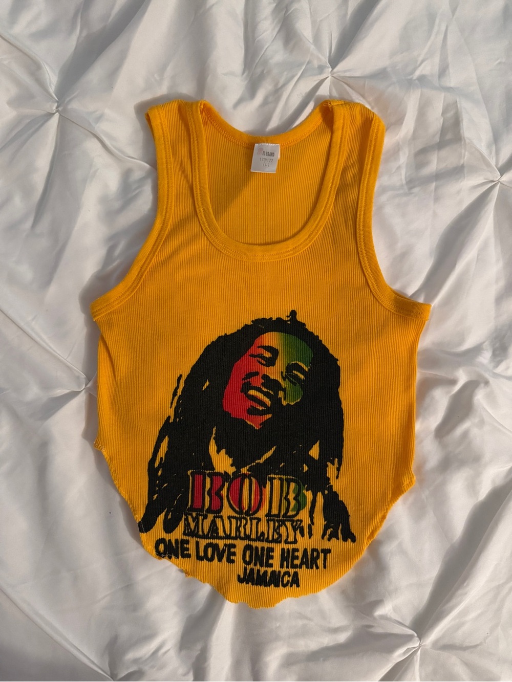Yellow Bob Marley Kids Ribbed Tank Top